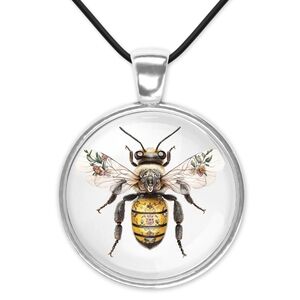 Yellow Bee Pendant Necklace 1inch